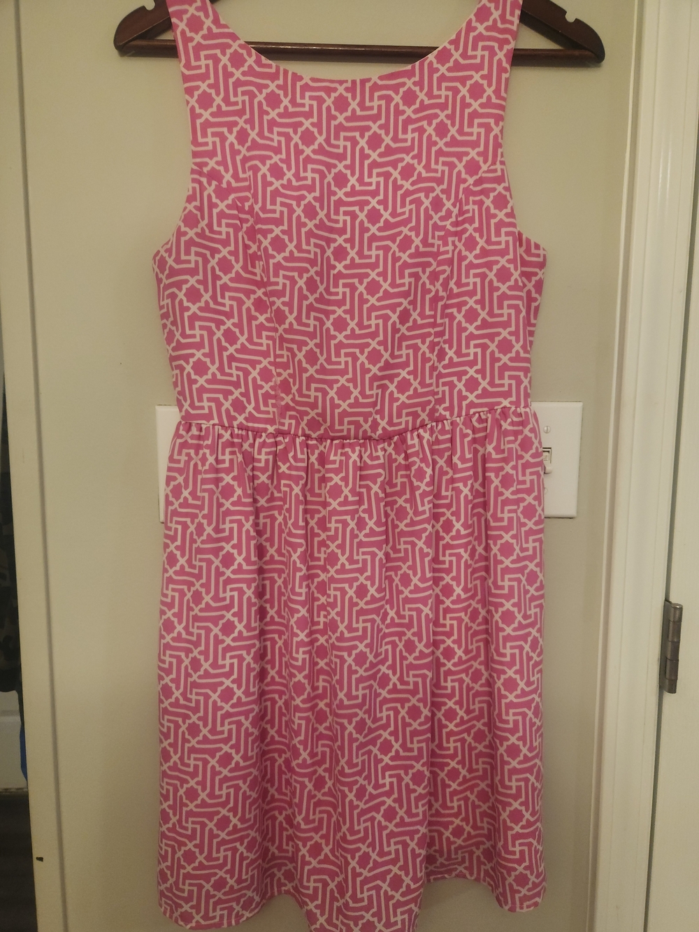 Everly Pink Geometric Backless Sundress